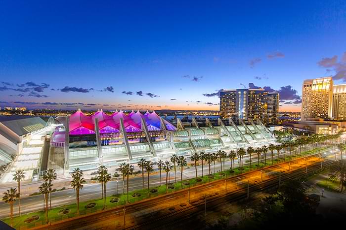San Diego Convention Center Sails at sunset